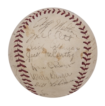 1937 National League Champion New York Giants Team Signed ONL Frick Baseball With 23 Signatures Including Mel Ott and Carl Hubbell (JSA)